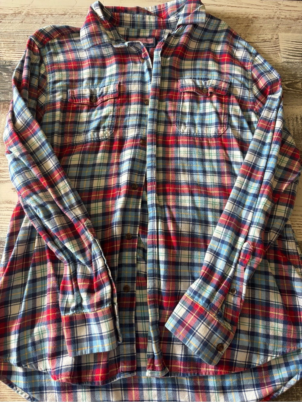 Vineyard Vines Red, Blue & White Plaid Button-Down Shirt